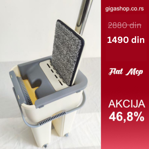 Flat Mop (brisko) sa kantom i poklon 4 krpe